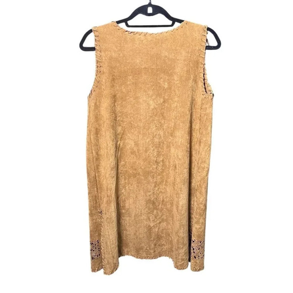 Lord & Taylor Design Lab Women's Brown Sleeveless Boho Crochet-Knit Vest Size M - Picture 2 of 13